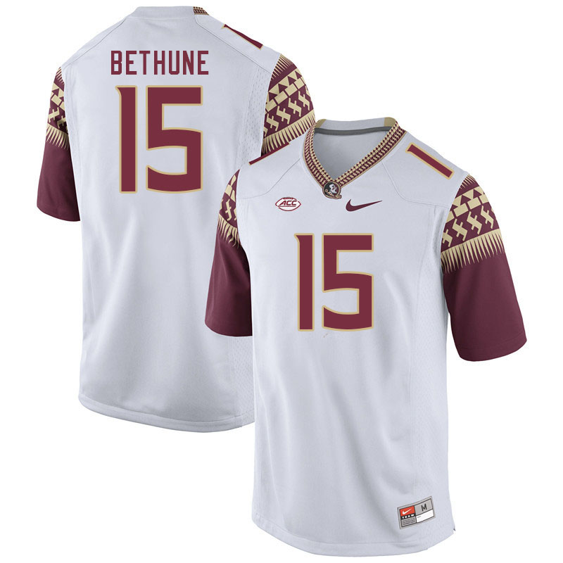 Men #15 Tatum Bethune Florida State Seminoles College Football Jerseys Stitched-White